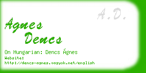 agnes dencs business card